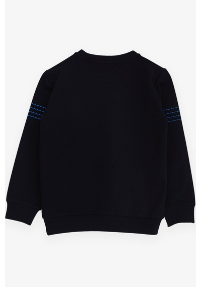 Breeze Erkek Çocuk Sweatshirt Yazı Baskılı 7-12 Yaş, Lacivert