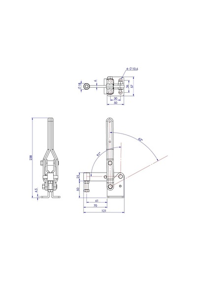 Goodhand Gh-10444 Dikey Geçiş Kelepçesi 400 Kg Kapasiteli Düz T