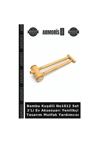 Bambu Kuşdili No1012 Set 2'li Ev Aksesuarı Yenilikçi Tasarım Mutfak Yardımcısı Çok Renkli