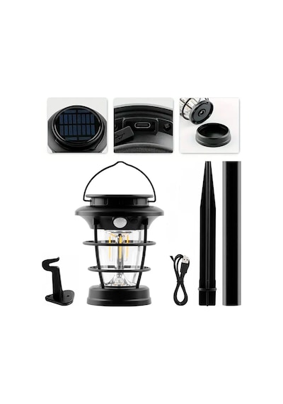 Powermaster Hop-8818 Sensörlü Şarjlı Solar Panelli Lamba