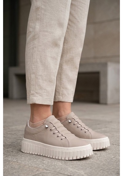 Gamelu Canvas 26y Kadın Klasik Sneaker Bej