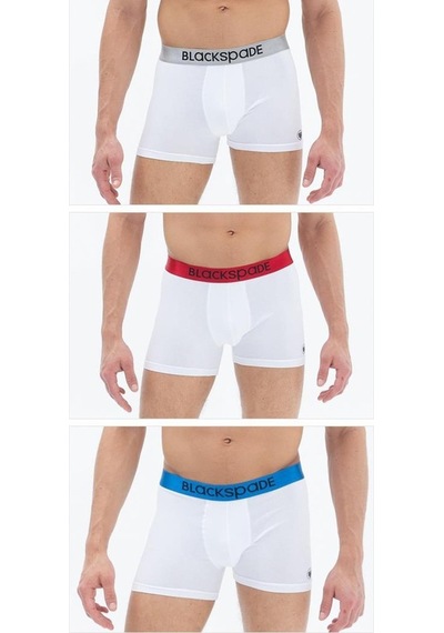 Blackspade 9471 Erkek Modern Basic 3 Lü Beyaz-304 Boxer