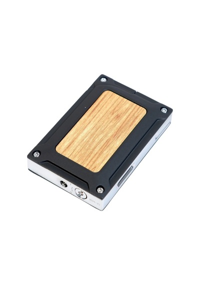 Caseti Tek Torch Pürmüz Siyah Ahşap Desenli Metal Puro Çakmağı