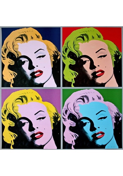 Marilyn Monroe Pop Art Ve Portreleri Doğal Taş Bardak Altlığı 4'lü Set - Natural Stone Coasters - Taş Çok Renkli
