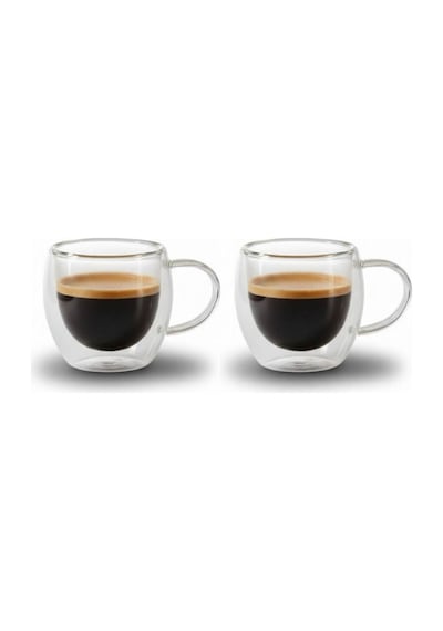 2'li Türk Kahvesi Bardağı Kuplu Espresso Bardağı Çift Cidarlı 80 Ml Şeffat