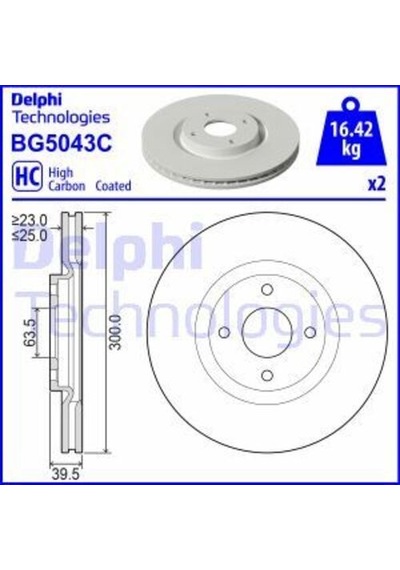 Delphi Bg5043c Ön Fren Diski Ecosport 17 2147409