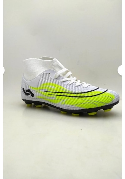 Jump Orthopedix Futbol Boğazlı Çoraplı Bilekli Krampon Spor Ayakkabısı 29676 Beyaz