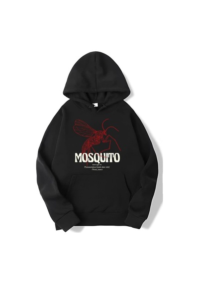 Brz Collection Oversize Red Mosquito Hoodie-siyah Siyah