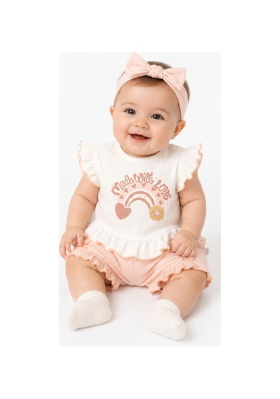 İrem Çocuk Giyim Kız Bebek Kolları Fırfırlı Love Yazılı Tişört Şortu Fırfırlı Müslin Kumaş Pudra Renk Takım Pudra İrem Çocuk Giyim Kız Bebek Kolları Fırfırlı Love Yazılı Tişört Şortu Fırfırlı Müslin Kumaş Pudra Renk Takım Pudra