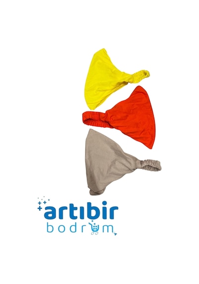 Lastikli Penye Bandana Seti Paraşüt Model Kahverengi