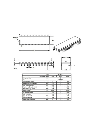 Microchip Pic Mikrodenetleyici Pıc18F4520 I/P 8-Bit 40Mhz Dip-40