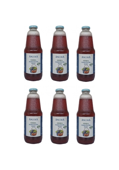 Ancora Sıkma Kara Üzüm Suyu 1 Lt X 6 Adet