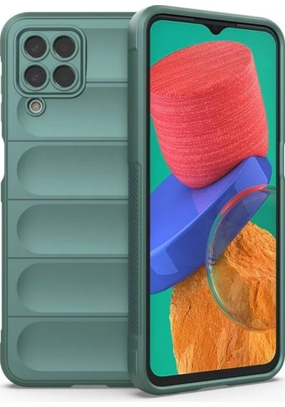 Samsung Galaxy M33 Uyumlu Silikon Kılıf - Kamera Korumalı Esnek Yeni Nesil Airbag Kapak -Yeşil