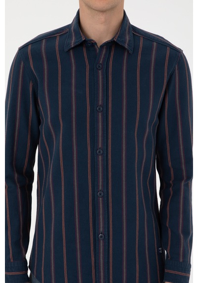 U.s. Polo Assn. Erkek Lacivert Gömlek Desenli 50308398-vr033