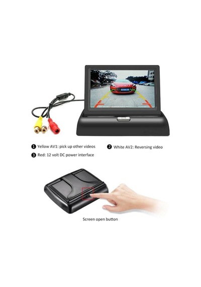 Katlanır 4,3" Lcd Ekran Ve Geri Vites Park Kamerası