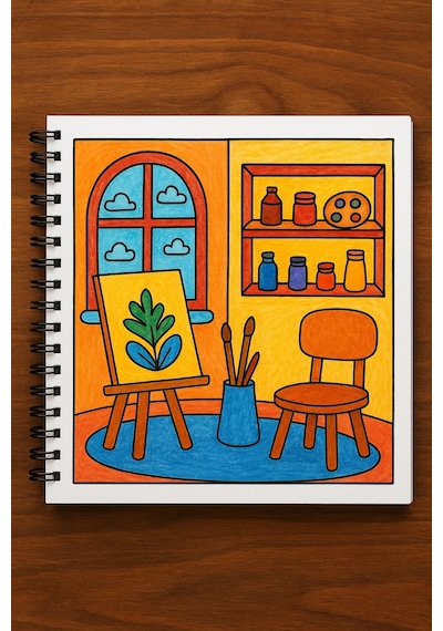 Cozy Spaces Bold And Easy 20x20 Cm Büyük Boyama Kitabı, Çocuklar Ve Yetişkinler İçin