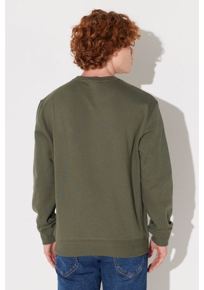 Wrangler Erkek Regular Fit Normal Kesim Pamuk Bisiklet Yaka Şardonlu Sweatshirt - L81ıry Yeşil