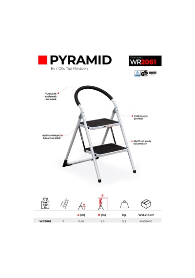 Çağsan WR2061 2 Basamaklı Pyramid Ev Tipi Merdiven
