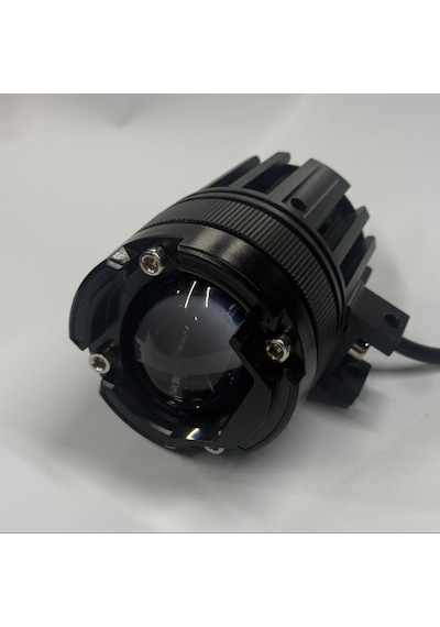 Motosiklet Arazi Aracı Sis Farı Seti Beyaz Sarı Projektör 12-24v 3 Mod Fan Soğutmalı Metal Kasa