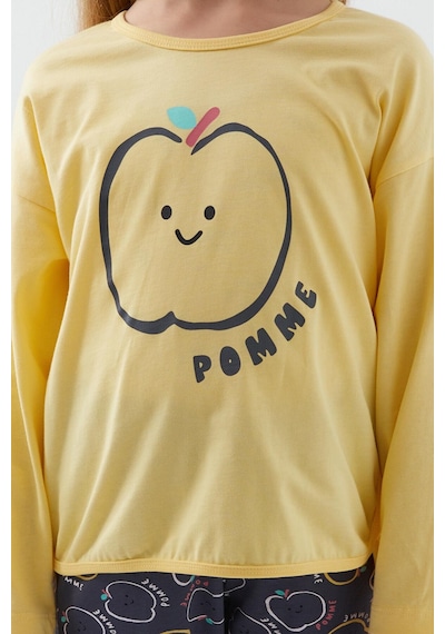 Roly Poly 3063 Pomme Apple Kız Çocuk Uzun Kol Pijama Takım Sarı