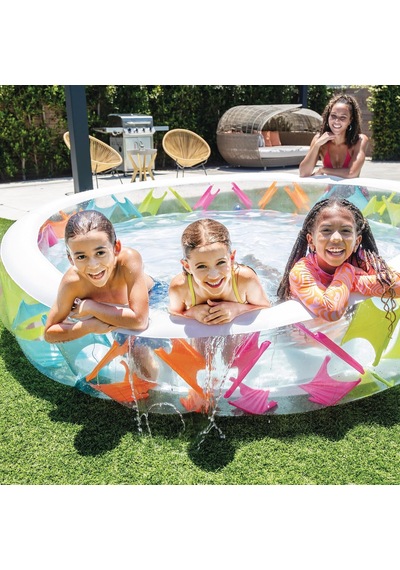 Intex Yumusak Taban Seffaf Havuz 229x56cm Çok Renkli