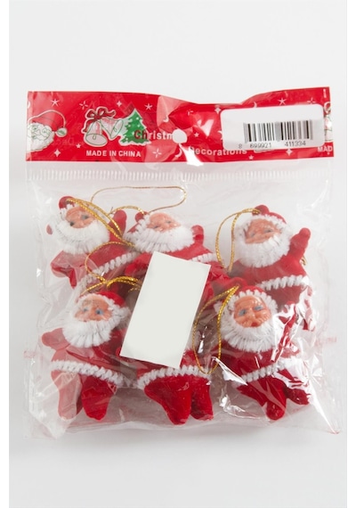 6 Adet Küçük Noel Baba Yılbaşı Ağaç Süsü