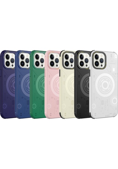 Apple Uyumlu iPhone 13 Pro Veys Wireless Şarj Özellikli Desenli Hot Kılıf-derin Mor