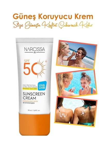 Narcissa Yüksek Koruyucu Leke Karşıtı Güneş Kremi SPF50+ 50 ML