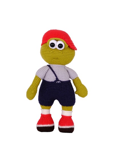 Amigurumi Kaplumbağa Tosbik - Kırmızı Şapkalı - Anatoya