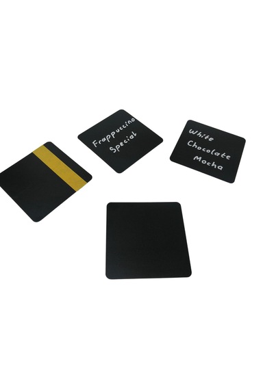 10 Adet Silinebilir Karatahta Siyah Etiket 10 x 10 CM Yapışkanlı
