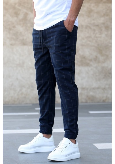 Madmext Madmext Ekoseli Lacivert Jogger Mad4081-lacivert Lacivert