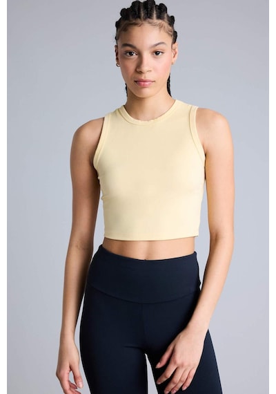 Defacto Crop Top Bisiklet Yaka Sporcu Atlet E7723ax26spyl488 Sarı-yl488