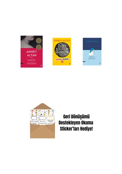 Hayat Hanım + Ölmek Kolaydır Sevmekten Okumayan Kalmasın + Kristal Denizaltı + Okuma Sticker'ları