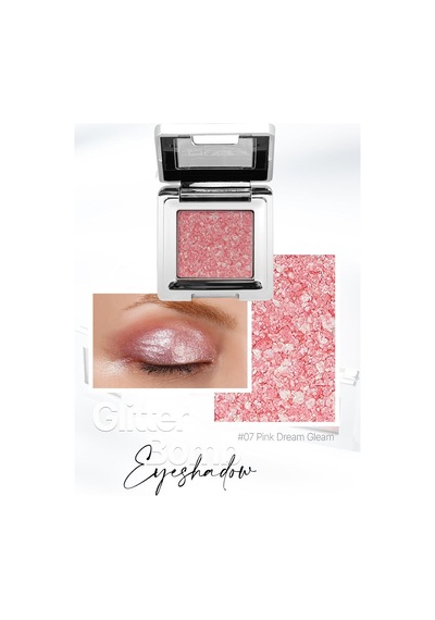 Mücevher Parlaklığında Yoğun Pigmentli Tekli Far Glitter Bomb Eyeshadow 07 Pink Dream Gleam Diğer