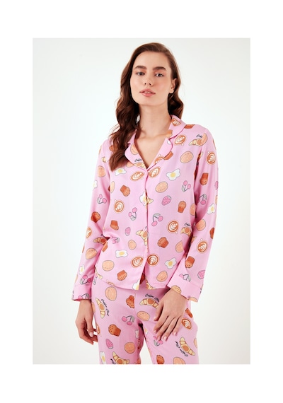 Lela Reguar Fit Yumuşak Dokulu Bayan Pijama Takımı 611Pt288Y Pembe