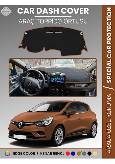 Renault Clio 4 2012-2020 Torpido Örtüsü Ön Göğüs Koruma Torpido Koruma Birebir Uyum Kaymaz - 584 Stiloto
