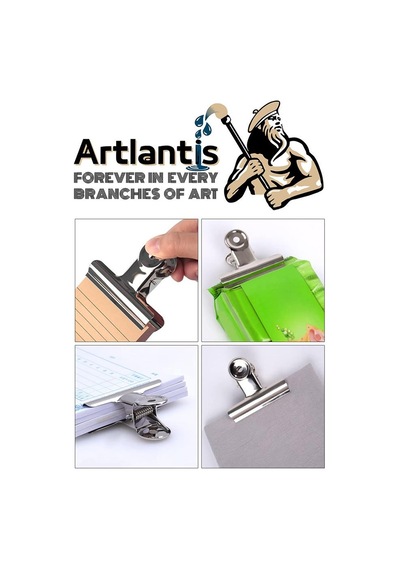 Artlantis Yaylı Askılı Maşa Klips 64 MM 12 Adet Metal Beyaz Kıskaç