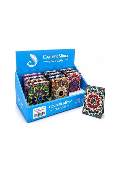 4 Adet Taşlı El Aynası Dikdörtgen İnce Tasarım, Cep Ve El Kullanımı İçin, Cep Aynası Compact Mirror Pocket Mirror Genel