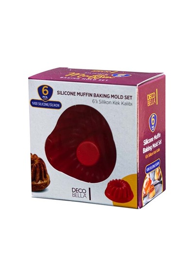 6'lı Silikon Küçük Muffin Kek Kalıbı %100 Yanmaz Silikon Silikon Çok Renkli Diğer