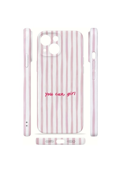 Apple iPhone Uyumlu 13 Vorian İnce Kamera Korumalı Mika Kılıf You Can Girl You Can Girl Mika