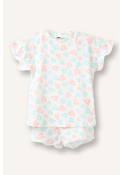 Defacto Baskılı 2li Ecru Pijama Takımı Kız Bebek H9309a526smer233 Ekru-er233