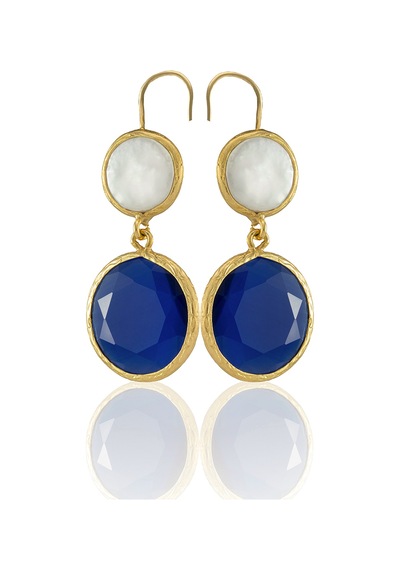 Kadir Jewellery 22 Ayar Altın Kaplama Kadın İnci Küpe -el İşçiliği Ve Hipoalerjenik Küpe Parlement Mavisi 49146016