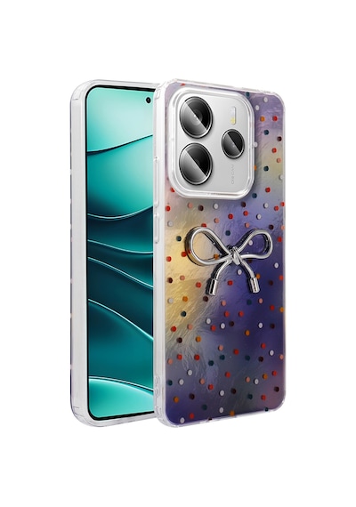Xiaomi Redmi Note 14 4g Kılıf Kamera Korumalı Figürlü Zore Ponti Silikon Kapak Lila