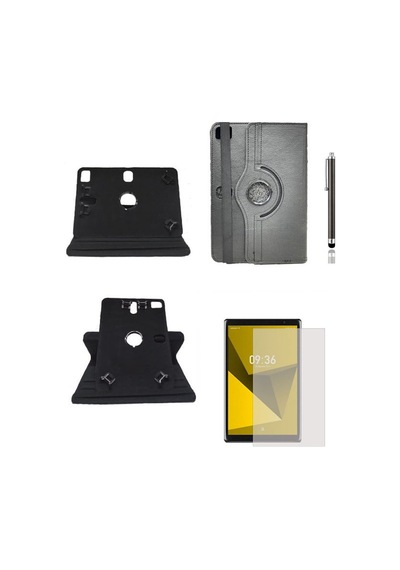 Vorcom Sx Pro Uyumlu Kılıf 360 Dönerli Unıversal Standlı Kılıf + Nano Ekran Koruyucu + Kalem Kapaklı Kılıf