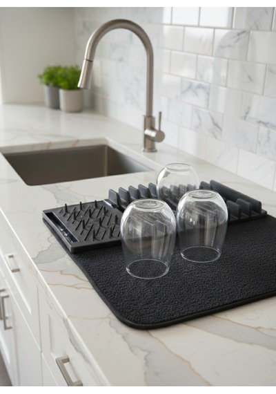 Askılı Bulaşık Matı Süper Emici Bulaşık Kurutma Matı 44x36cm Tezgah Üstü Bulaşık Matı Belirtilmemiş Diğer
