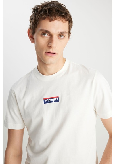 Wrangler Regular Fit Small Logo Beyaz Erkek Kısa Kol T-shirt 000000000102265386 Beyaz