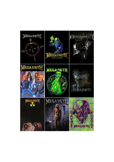 Metal Müzik Grupları - Mega Deth Çoklu Sticker Seti