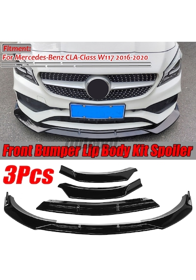 Mercedes Cla W117 Ön Tampon Altı Lip Plastik Kulaklı Parlak Siyah