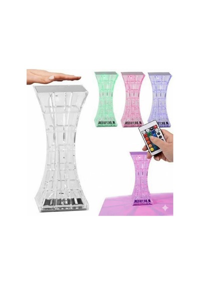 Kristal Abajür Gece Lambası Dokunmatik Type C Sarjlı Gece Lambası Çok Renkli