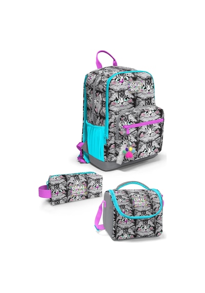 Coral High Gri Kedi Desenli 3 Lü Okul Çanta Seti Set0123638